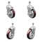 Service Caster 5 Inch SS Maroon Polyurethane Swivel 1/2 Inch Threaded Stem Caster Brake SCC, 2PK SSTS20S514-PPUB-MRN-TLB-121315-2-S-2 - alternate 1